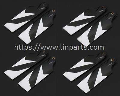 LinParts.com - ALZRC Devil 505 FAST RC Helicopter Spare Parts: 4set Carbon Fiber Tail Rotor - 80mm D505F63 (SAB500S)
