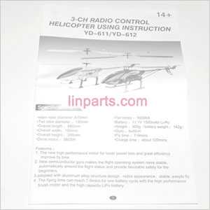 LinParts.com - YD-611 YD-612 Spare Parts: English manual book