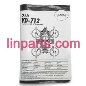 LinParts.com - Attop toys YD Quadcopter Avatar Aircraft YD-712 YD-712C Spare Parts: English manual book(712)