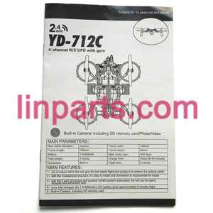 LinParts.com - Attop toys YD Quadcopter Avatar Aircraft YD-712 YD-712C Spare Parts: English manual book(712C)