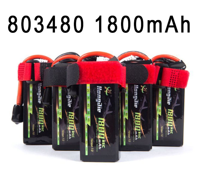 LinParts.com - 803480 7.4V/11.1V/14.8V/18.5V/22.2V 1800mAh High magnification polymer lithium battery 2S/3S/4S/5S/6S