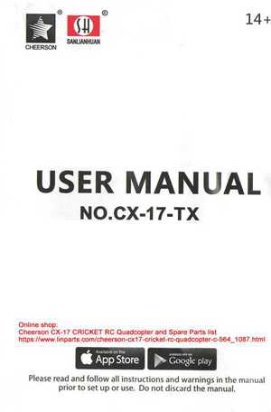 LinParts.com - Cheerson CX-17 Cricket RC Quadcopter Spare Parts: English manual [Dropdown]