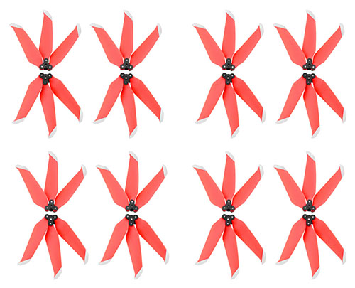 LinParts.com - DJI Mavic AIR 2 Drone spare parts: 7238f three-blade noise reduction propeller Red 4set