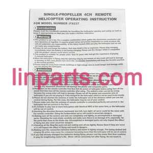 LinParts.com - Feixuan Fei Lun RC Helicopter FX037 Spare Parts: English manual book