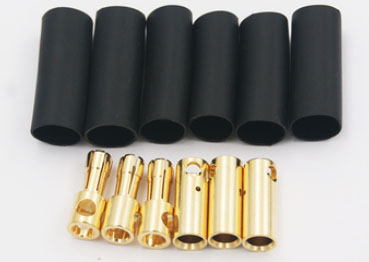 LinParts.com - GAUI X5 RC Helicopter Spare Parts: 5MM gold-plated plug set with thickened heat shrinkable tube
