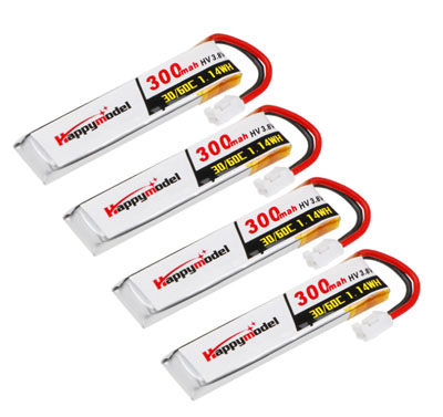 LinParts.com - Happymodel Mobula6 Mobula6 HD RC Drone Spare Parts: 3.8V 300mAh battery 4pcs