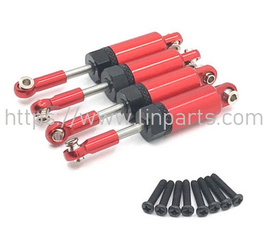 LinParts.com - HS 18311 RC Car Spare Parts: Metal upgraded hydraulic front and rear shock absorbers Red