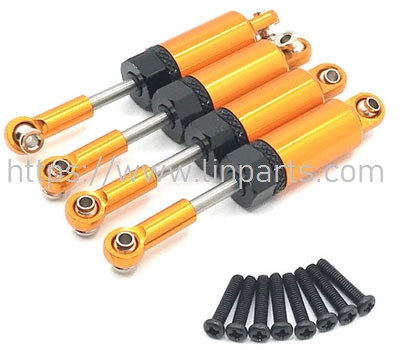 LinParts.com - HS 18311 RC Car Spare Parts: Metal upgraded hydraulic front and rear shock absorbers Orange