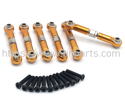 LinParts.com - HS 18311 RC Car Spare Parts: Upgrade metal adjustable front and rear pull rods Orange