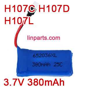 LinParts.com - Hubsan X4 H107C H107C+ H107D H107D+ H107L Quadcopter Spare Parts:Battery 3.7V 380mAh [H107C H107D H107L]
