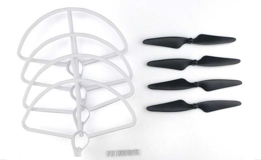 LinParts.com - Hubsan X4 FPV Brushless H501C RC Quadcopter Spare Parts: Main blades + protection frame [Black+ White]