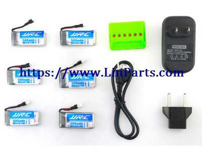 LinParts.com - JJRC H43WH RC Quadcopter Spare Parts: 6PCS 3.7V 500MAH Lipo Battery + 6 in 1 Charger Charging Set