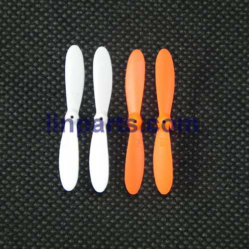 LinParts.com - JJRC-JJ810 Aircraft 4-CH 2.4GHz Mini Remote Control Quadcopter 6-Axis Gyro RTF RC Helicopter Spare Parts: Main blades propellers (Orange-White)