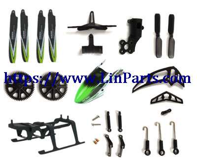 LinParts.com - JJRC M03 RC Helicopter spare parts: Propeller blade group 2set+Servo pressure plate group+Head shell group+big gear set+Connecting rod group+lower link+Landing Gear Group+tail rotor group 2pcs+tail wing group+Tail motor base
