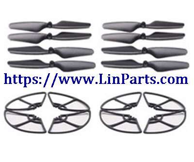 LinParts.com - JJRC X13 RC Drone Spare Parts: main blades 2set+protection frame 2set