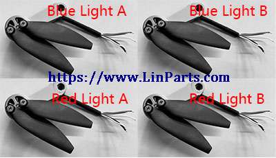LinParts.com - JJRC X16 RC Drone Spare Parts: Axis Arm with Motor& ES 4set(Blue Light A+Blue Light B+Red Light A+Red Light B)