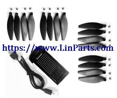 LinParts.com - JJRC X16 RC Drone Spare Parts: Propeller Props Blades+screw 16PCS+USB Charger+7.4V 1450mAh Battery