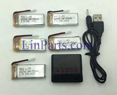 LinParts.com - JXD 523 523W RC Quadcopter Spare Parts: USB Charger + USB Charger box + 5pcs Battery
