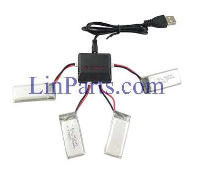 LinParts.com - JXD 523 523W RC Quadcopter Spare Parts: USB Charger + USB Charger box + 4pcs Battery