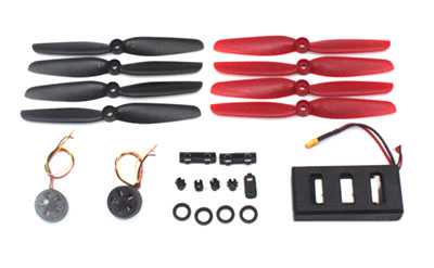 LinParts.com - MJX Bugs 8 Brushless Drone Spare Parts: Motor[Forward + Reverse] 2pcs+ Black Blade 1set+ Red Blade 1set+ Accessories Kit 1set + Battery 1pcs