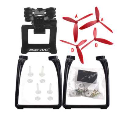 LinParts.com - MJX Bugs 3 RC Quadcopter Spare Parts: Upgraded version Upgrade portable stand + triangular Blades set + PTZ（Red + Black）