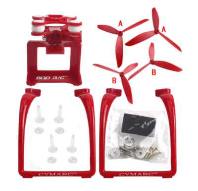 LinParts.com - MJX Bugs 3 RC Quadcopter Spare Parts: Upgraded version Upgrade portable stand + triangular Blades set + PTZ（Red）