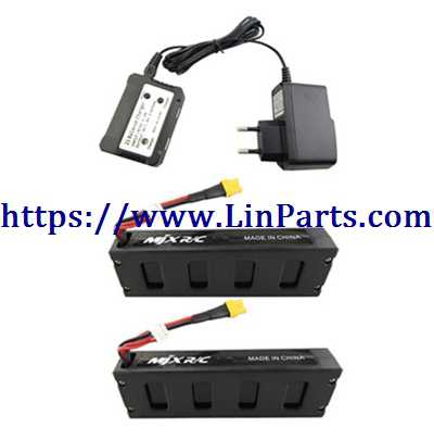 LinParts.com - MJX BUGS 3 H Brushless Drone Spare Parts: 2pcs Battery 7.4V 1800mAh + 1pcs Charger + 1pcs Charger box