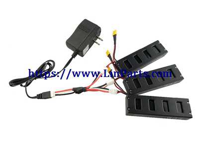 LinParts.com - MJX BUGS 3 H Brushless Drone Spare Parts: 3pcs Battery 7.4V 1800mAh +1pcs charger +1pcs charging cable 1 Torr 3