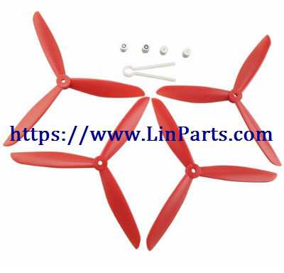 LinParts.com - JJRC X8 Brushless Drone Spare Parts: Upgrade Blades set[Red]
