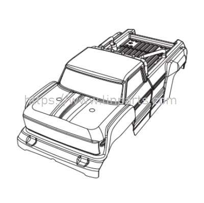 LinParts.com - MJX Hyper Go H16P RC Truck Spare Parts: H16P Car body components(Blue)