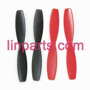 LinParts.com - MJX RC QuadCopter Helicopter X100 Spare Parts:main blades(Red-Black)(Red)