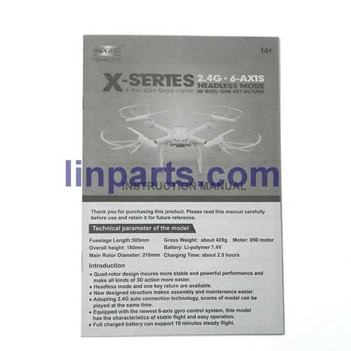 LinParts.com - MJX X101C 2.4G 6 Axis Gyro 3D RC Quadcopter Spare Parts: Manual book