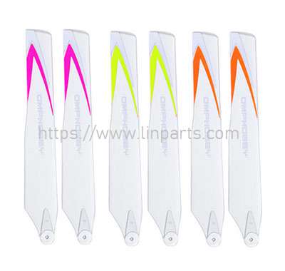 LinParts.com - Omphobby M1 RC Helicopter Spare Parts: Main Rotor Group - (Purple/Yellow/Orange)-Soft Paddle 1 pair