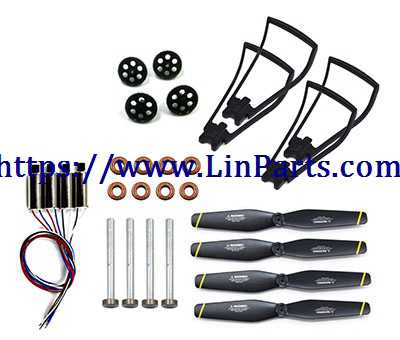 LinParts.com - SG700 RC Quadcopter Spare Parts: 8pcs bearing +4pcs gear + motor (2pcs forward +2pcs reverse) +4pcs spindle+1 set blades + 1 set protective frame