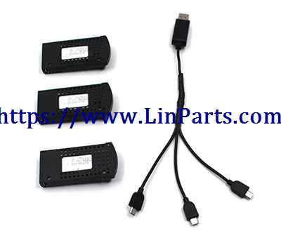 LinParts.com - SG700 RC Quadcopter Spare Parts: 1 charge 3 USB charging cable + 3pcs battery 3.7V 900mAh