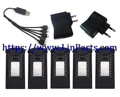 LinParts.com - SG700 RC Quadcopter Spare Parts: 1 charge 5 USB charging cable + 5pcs battery 3.7V 900mAh + Charger head