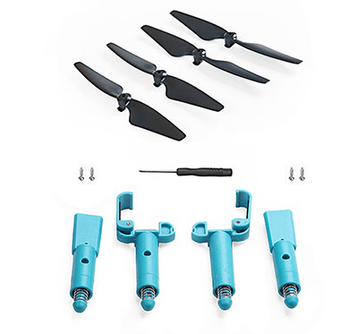 LinParts.com - SJRC F22 F22S 4K PRO RC Drone Spare Parts: Main blades + Spring increase Undercarriage Blue