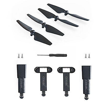 LinParts.com - SJRC F22 F22S 4K PRO RC Drone Spare Parts: Main blades + Spring increase Undercarriage Black