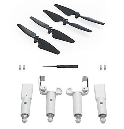 LinParts.com - SJRC F22 F22S 4K PRO RC Drone Spare Parts: Main blades + Spring increase Undercarriage White