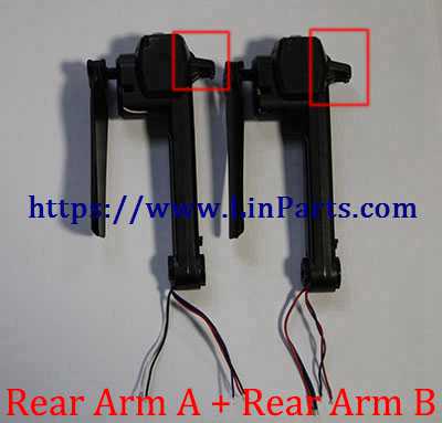 LinParts.com - SJ R/C Z5 RC Drone Spare Parts: Rear Arm A (Rear right Arm) + Rear Arm B (Rear left Arm)