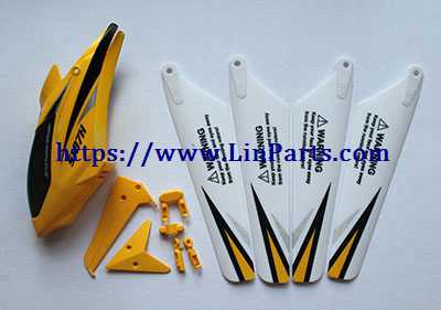 LinParts.com - SYMA S107H RC Helicopter Spare Parts: Head cover + main blade + tail decoration [Yellow]
