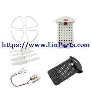 LinParts.com - SYMA X23 X23W RC Quadcopter Spare Parts: Propellers + Protective Frame + 1pcs red and black wire motor + 1pcs black and white wire motor + 2 Colors 3.7V 500mAh Battery