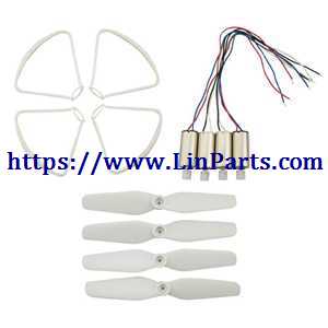 LinParts.com - SYMA X23 X23W RC Quadcopter Spare Parts: Propellers + Protective Frame + 2pcs red and black wire motor + 2pcs black and white wire motor
