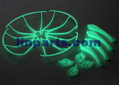 LinParts.com - SYMA X5HW RC Quadcopter Spare Parts:Protection frame + Undercarriage + Motor cover (Green set)