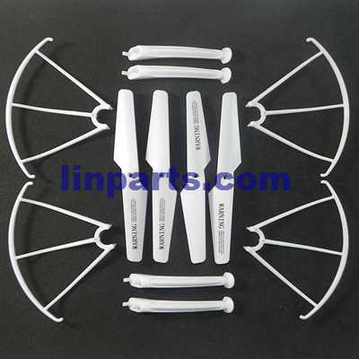 LinParts.com - SYMA X5SW Quadcopter Spare Parts: Blades set + Support plastic bar + Outer frame [White]