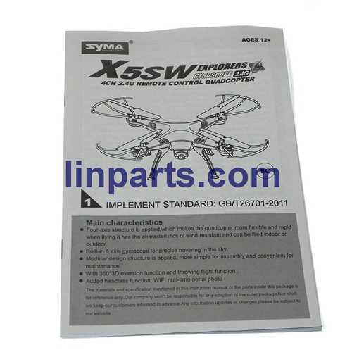 LinParts.com - SYMA X5SW Quadcopter Spare Parts: English manual [Dropdown]