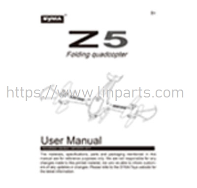 LinParts.com - Syma Z5 RC Quadcopter Spare Parts: English instruction manual