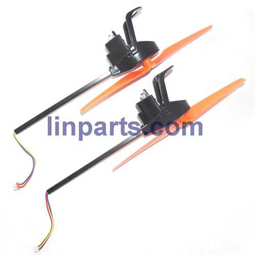 LinParts.com - UDI RC U829 U829A U829X Quadcopter UFO 2.4Ghz 4 channels Built in Video Camera Six axis Gyro Spare Parts: Side bar and motor set(Orange blades with White light)