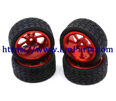 LinParts.com - WLtoys 124018 RC Car spare parts: Metal upgrade wheels red