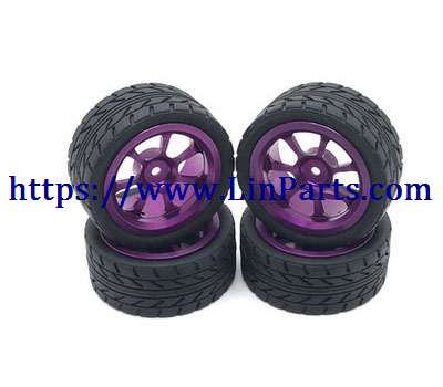LinParts.com - WLtoys 124018 RC Car spare parts: Metal upgrade wheels purple